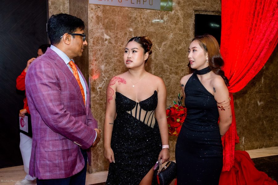 Ask Velma VAs in black gowns chatting at the November 2025 gala